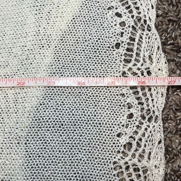 Rubbish EUC Cream Lightweight Knit Racerback Crochet Hem Tank Sz XS - Picture 9 of 9